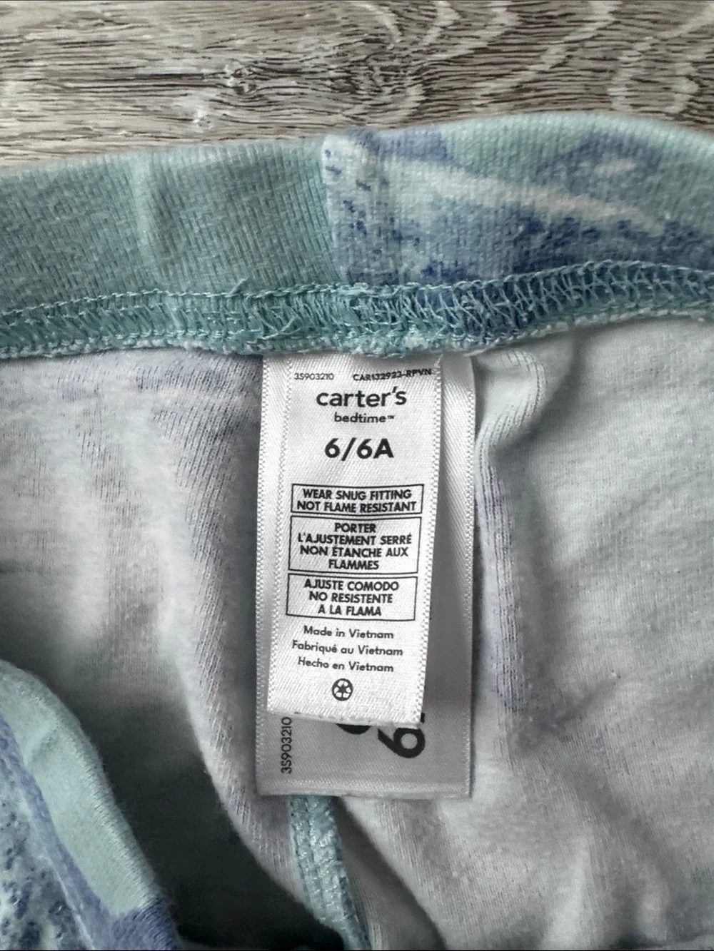 EUC Carter's Teal Stripe & Seafoam Shark Pajama Short Sleeve & Pants Sets Size 6